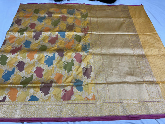 Multi Rangkat Pure Handwoven Banarasi Katan Silk Saree
