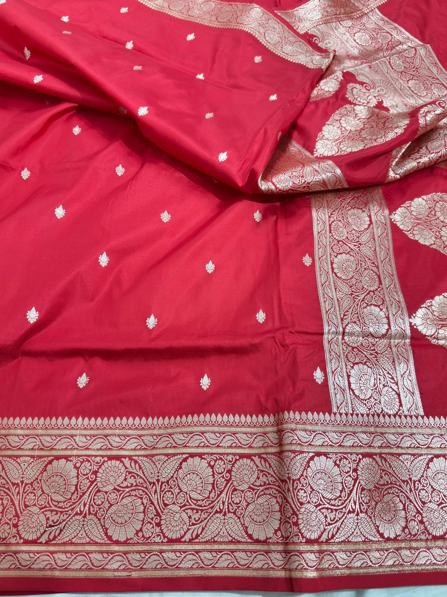 Red Pure Katan Silk Saree