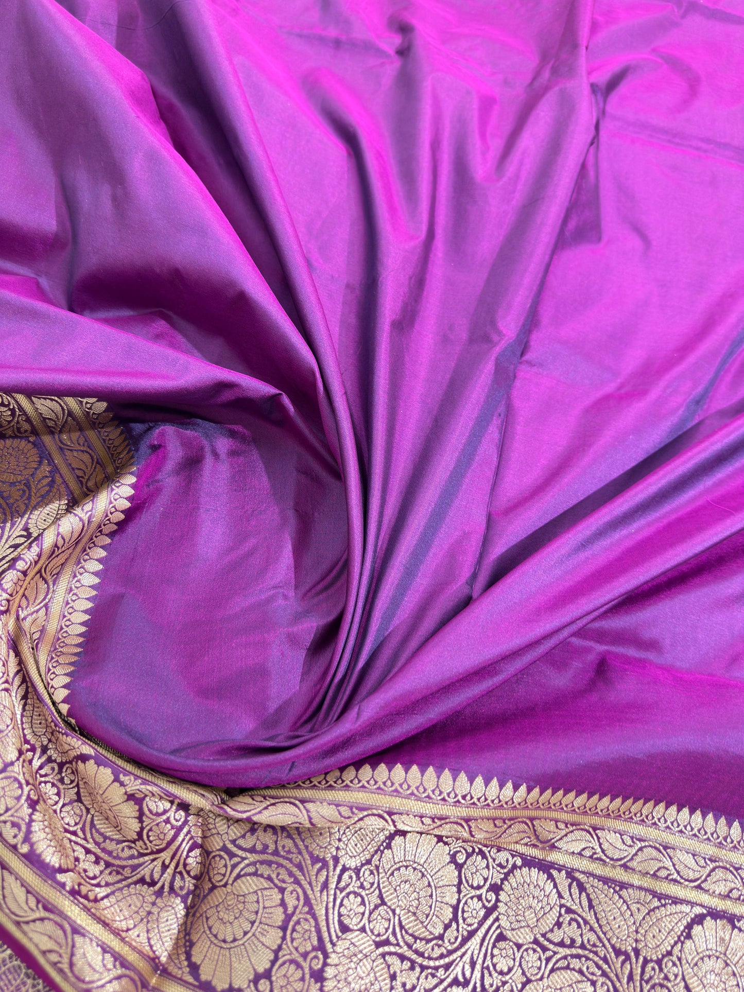 Purple Pure Katan Silk Saree