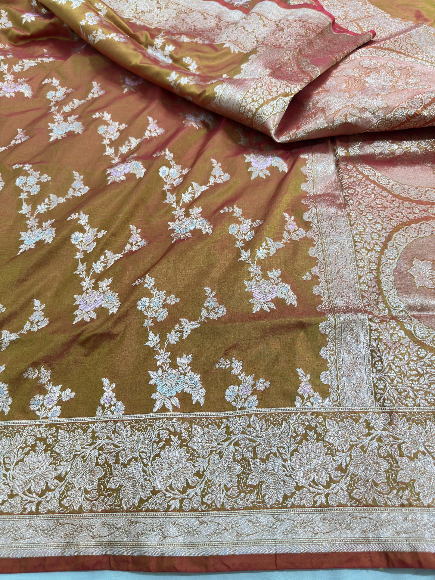 Mustard Yellow Pure Katan Silk Saree