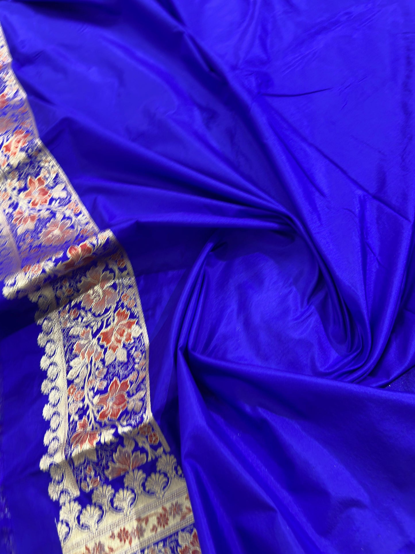 Royal Blue Pure Katan Silk Saree