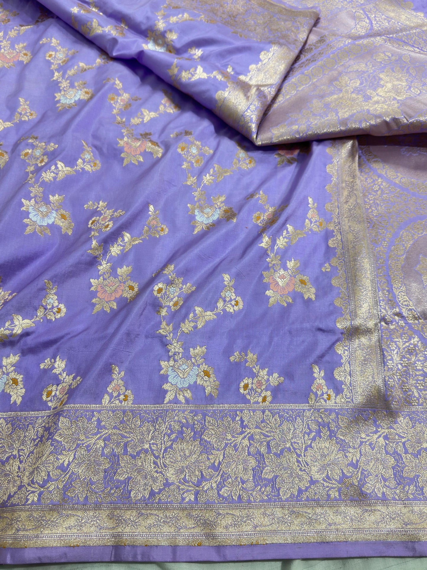 Light Lavender Pure Katan Silk Saree
