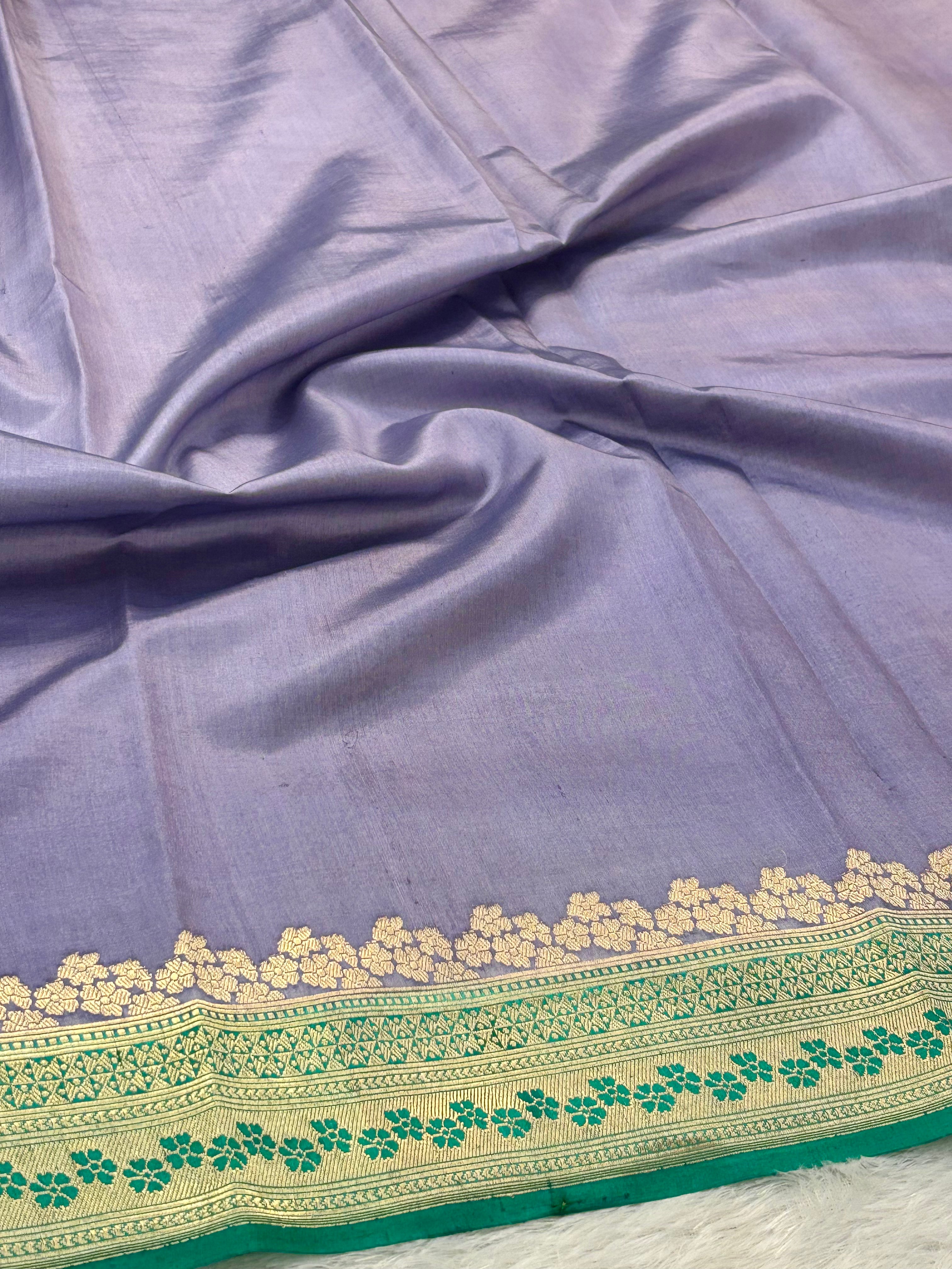 Multi Color Pure Katan Silk Flower Boota Handwoven Banarasi Saree