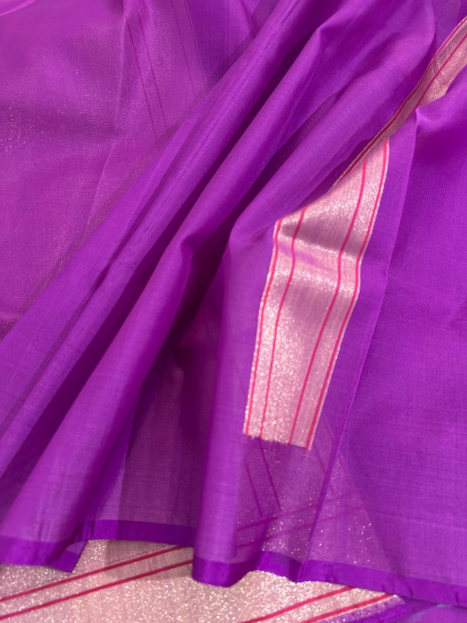 Royal Purple Real Zari Handwoven Banarasi Saree