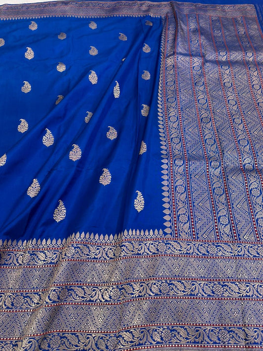Royal Blue Pure Ektara Silk Handwoven Banarasi Saree