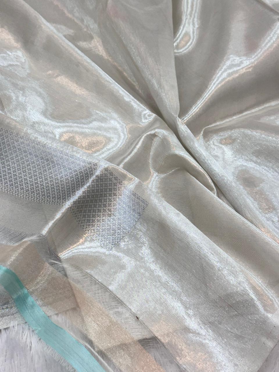 Silvar Pure Handwoven Banarasi Tissue Silk Saree