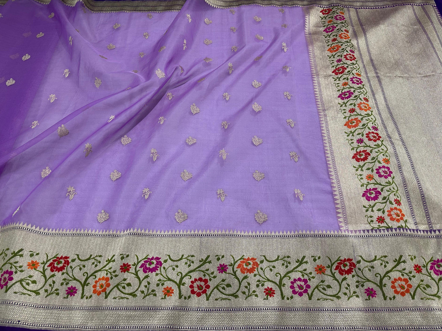 Lavender Handwoven Banarasi Saree