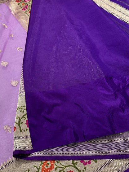 Lavender Handwoven Banarasi Saree