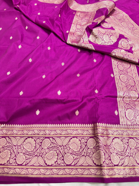 Deep Purple Pure Katan Silk Saree
