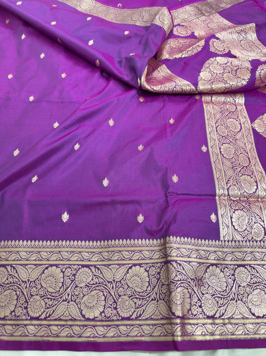 Purple Pure Katan Silk Saree