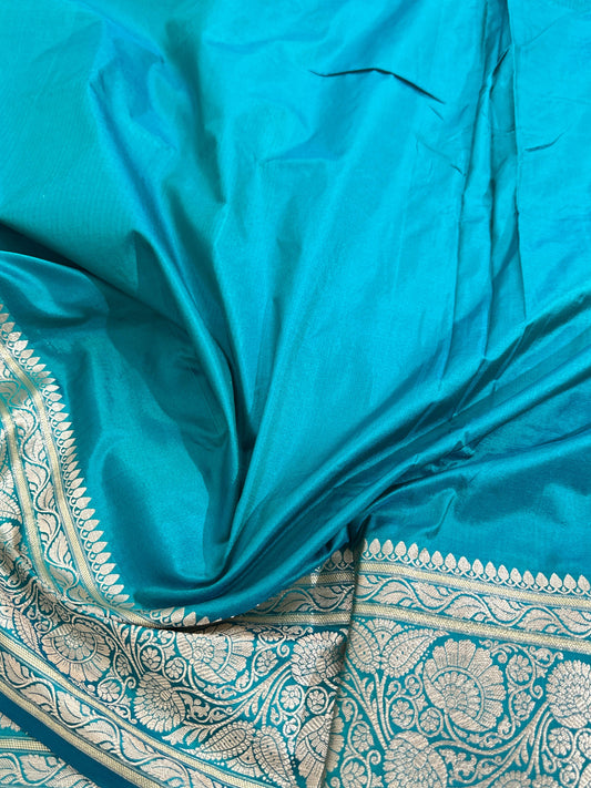 Sea Green Pure Katan Silk Saree