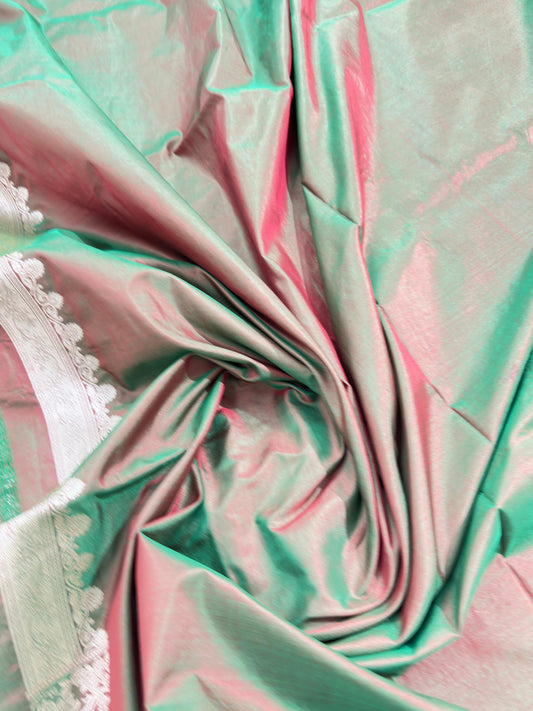 Dark Olive Green Pure Katan Silk Saree
