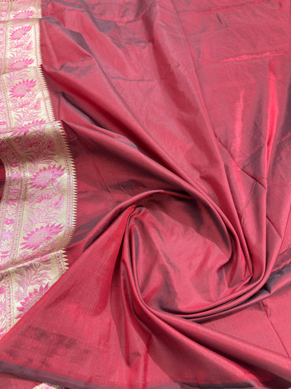 Maroon Pure Katan Silk Saree
