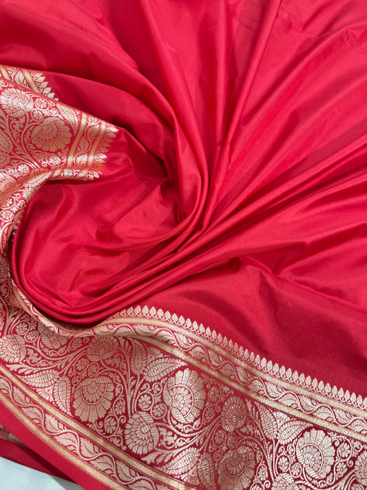 Red Pure Katan Silk Saree
