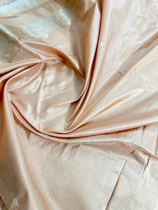 Blush Pink Pure Katan Silk Saree