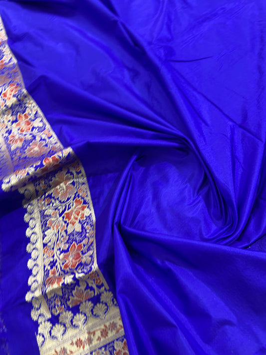 Royal Blue Pure Katan Silk Saree