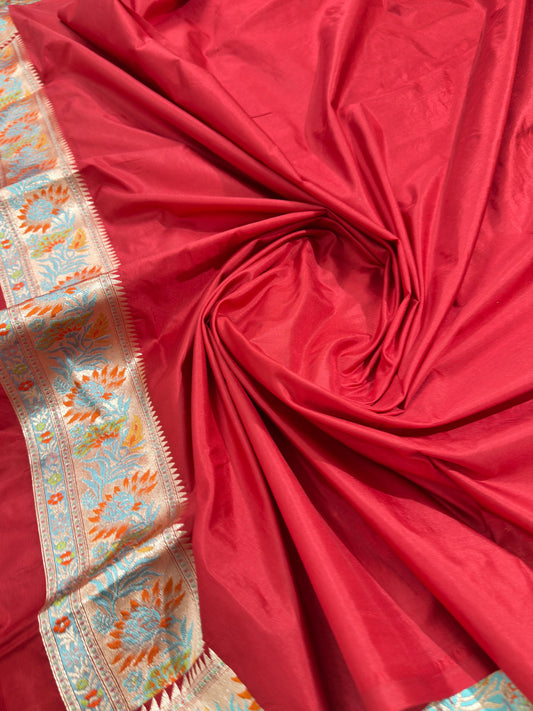 Maroon Pure Katan Silk Saree