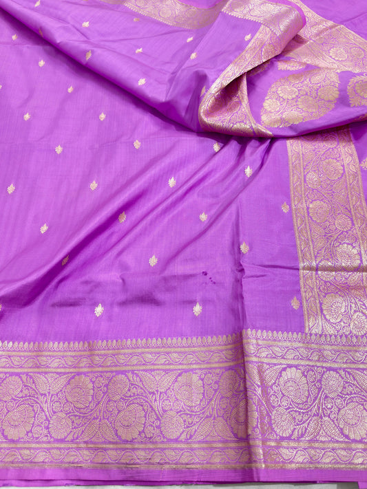 Lavender Pure Katan Silk Saree