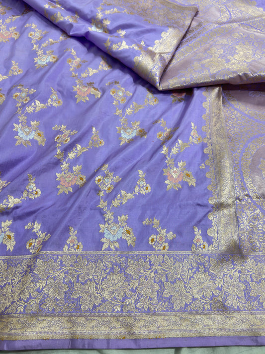 Light Lavender Pure Katan Silk Saree
