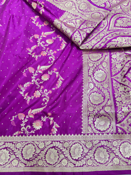 Magenta Pure Katan Silk Saree