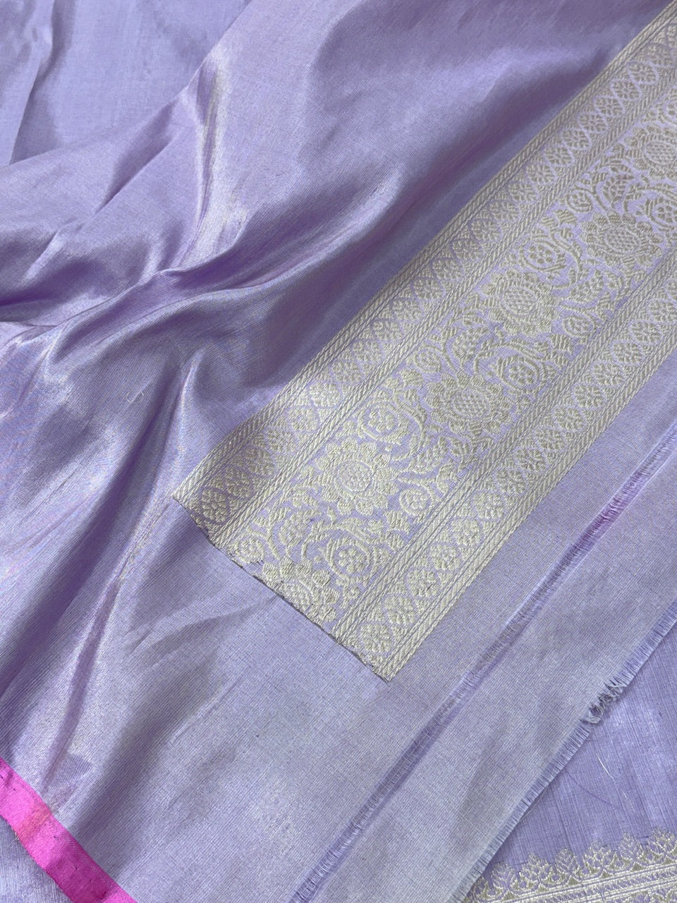Lovender Pure Handwoven Katan Tissue Silk Banarasi Saree