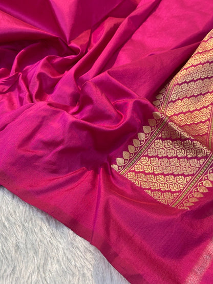 Lavender Shade Pure Katan Silk Handwoven Banarasi Saree