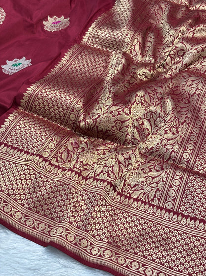 Brown Shade Pure Katan Silk with Traditional Minakari Handwoven Banarasi Saree