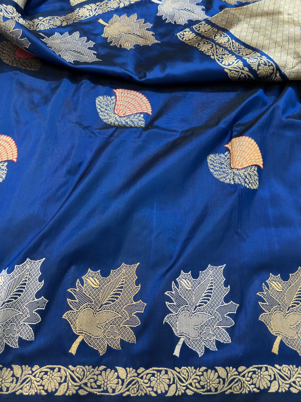 Royal Blue Handwoven Banarasi Ektara Pure Silk Saree