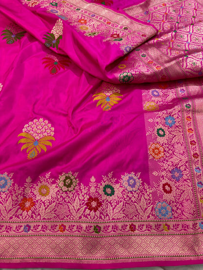 Rani Ektara Handwoven Banarasi Pure Silk Saree