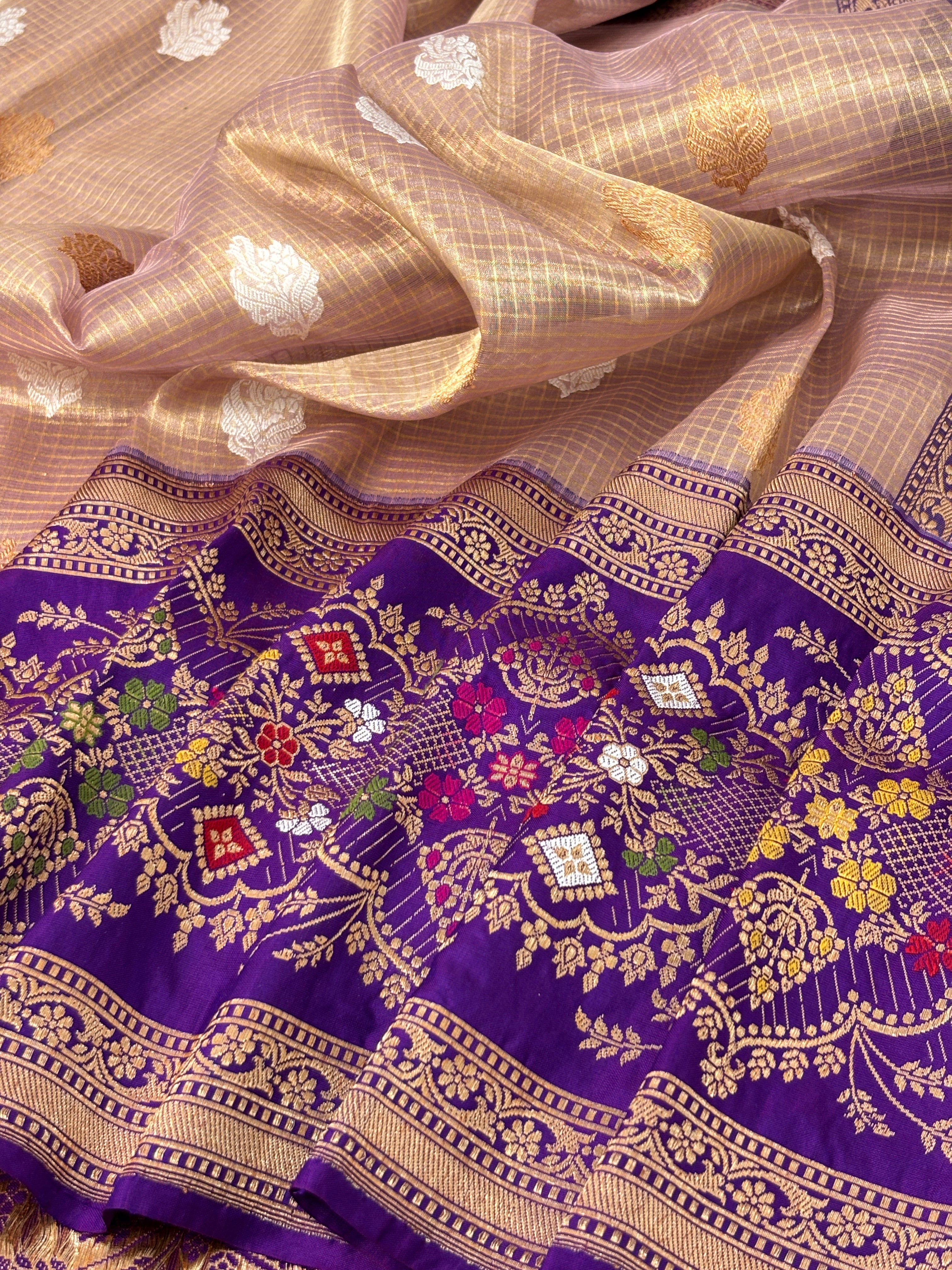 Handwoven Pure Tissue Silk Banarasi Saree