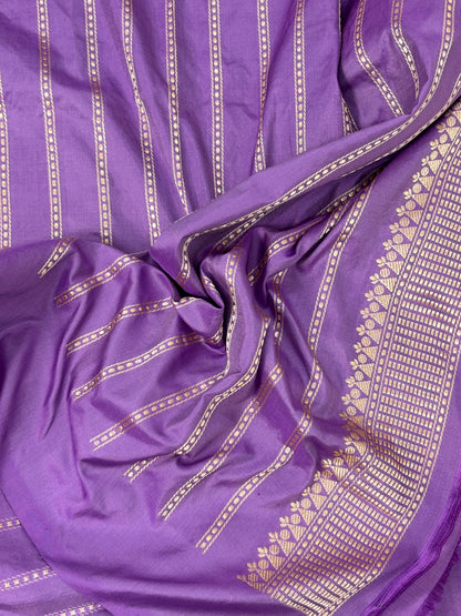 Lavender Handwoven Pure katan Silk Banarasi Saree