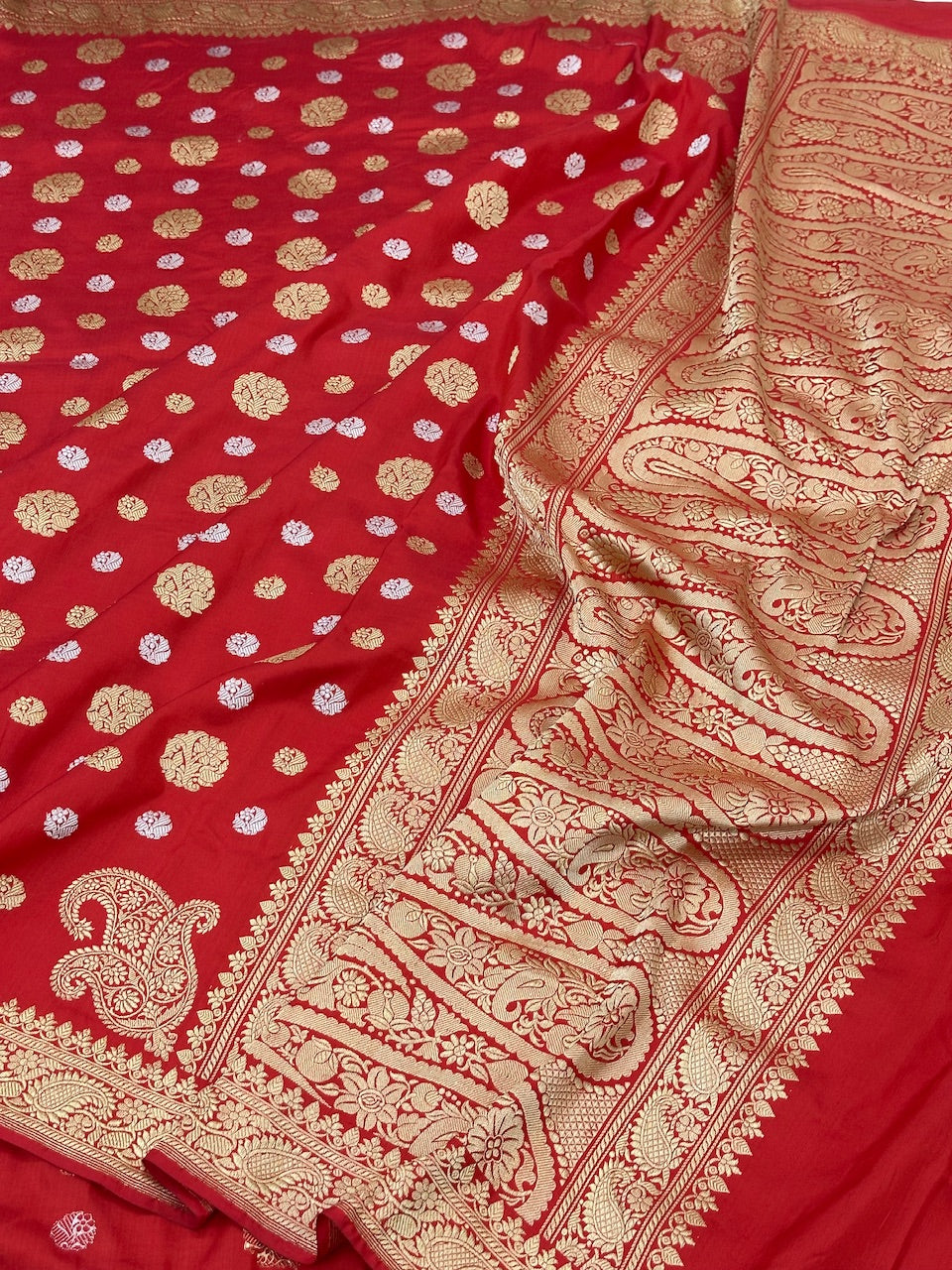 Real Zari Pure Handwoven Katan Silk Banarasi Saree
