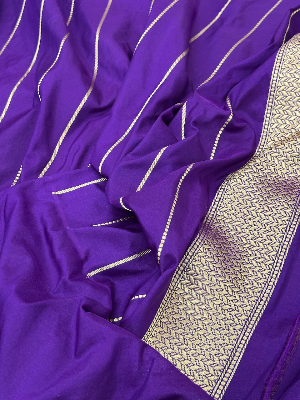 Purple Pure Tissue Handwoven Banarasi Saree
