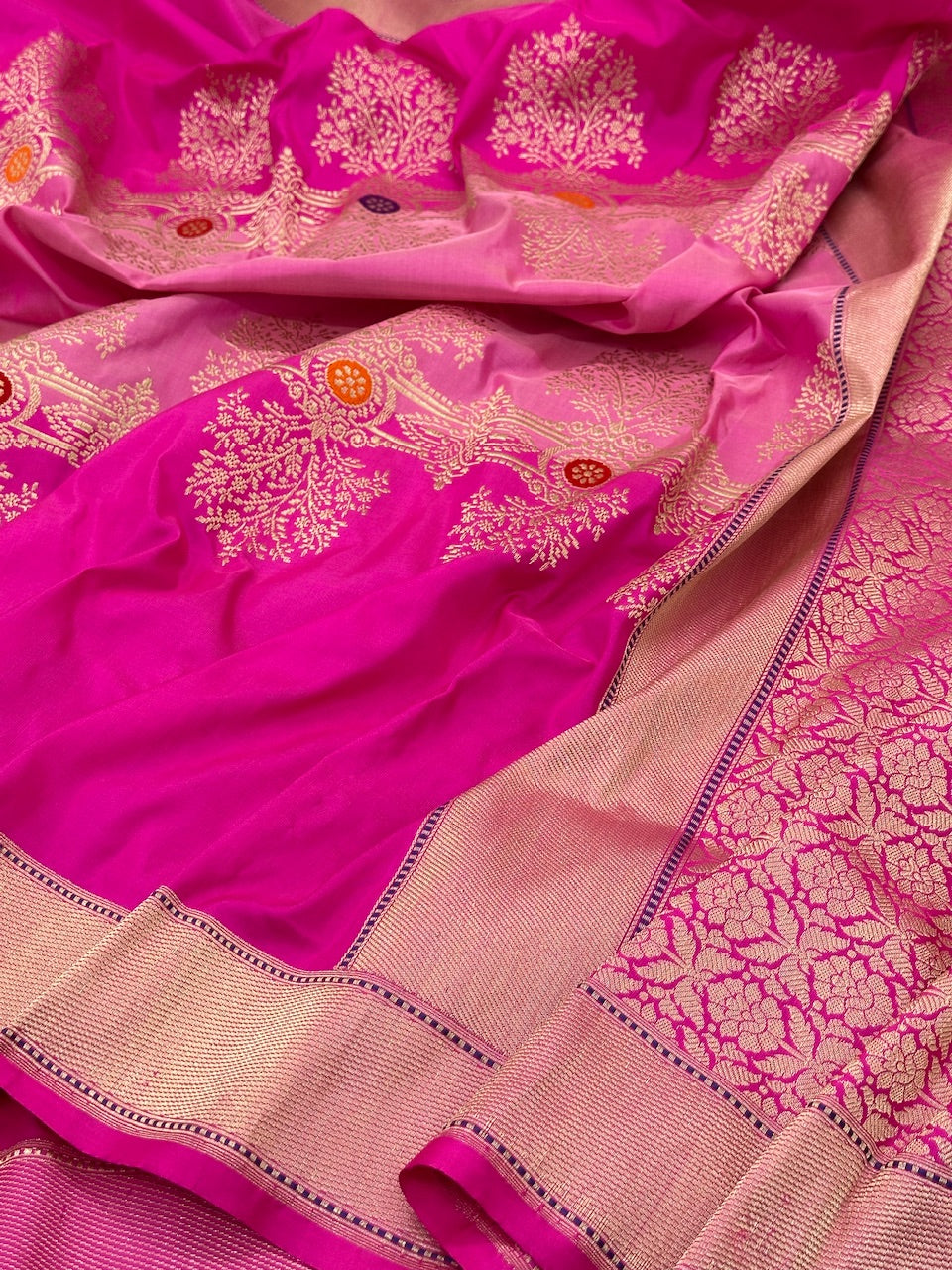 Rani Pure Handwoven Banarasi katan Silk Saree