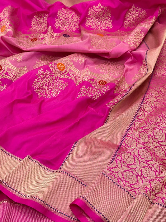 Rani Pure Handwoven Banarasi katan Silk Saree