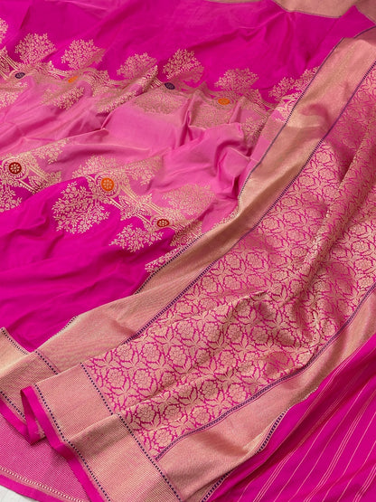 Rani Pure Handwoven Banarasi katan Silk Saree