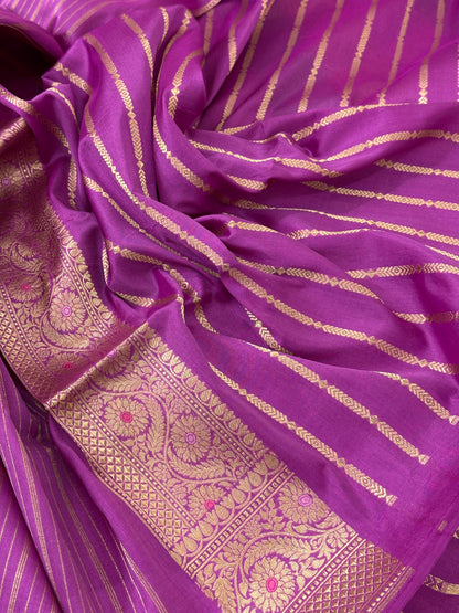 Magenta Rangkaat Pure Katan Silk Banarasi Saree