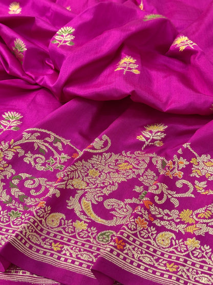 Rani Pure Handwoven Banarasi katan Silk Saree