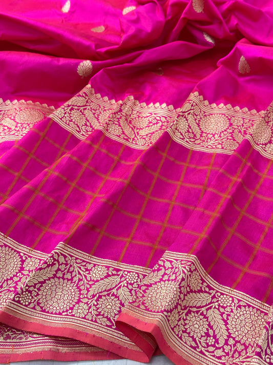 Rani Pure Handwoven Banarasi katan Silk Saree