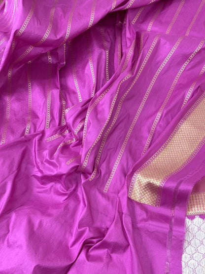 Powder Pink Pure Handwoven Banarasi Katan Silk Saree