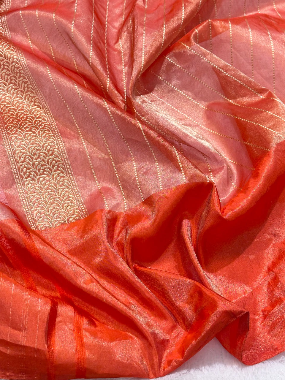 Powder Pink Pure Handwoven Katan Silk Banarasi Saree