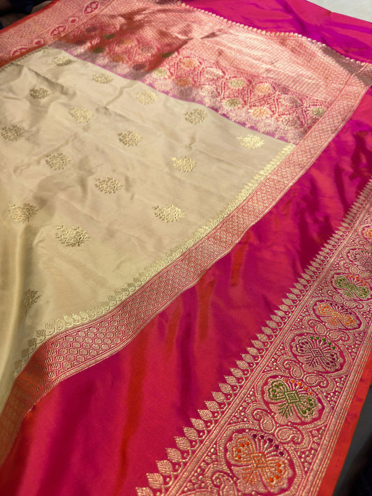 Katan silk Kadhwa Ekatara Banarasi Saree