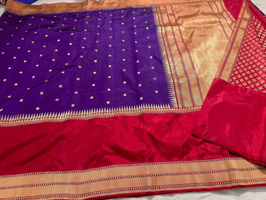 PURE HANDLOOM KATAN SILK SAREE (DUBLE BORDER)