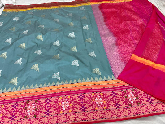 PURE HANDLOOM EKTARA KATAN SILK SAREE (EKTARA TILFI)