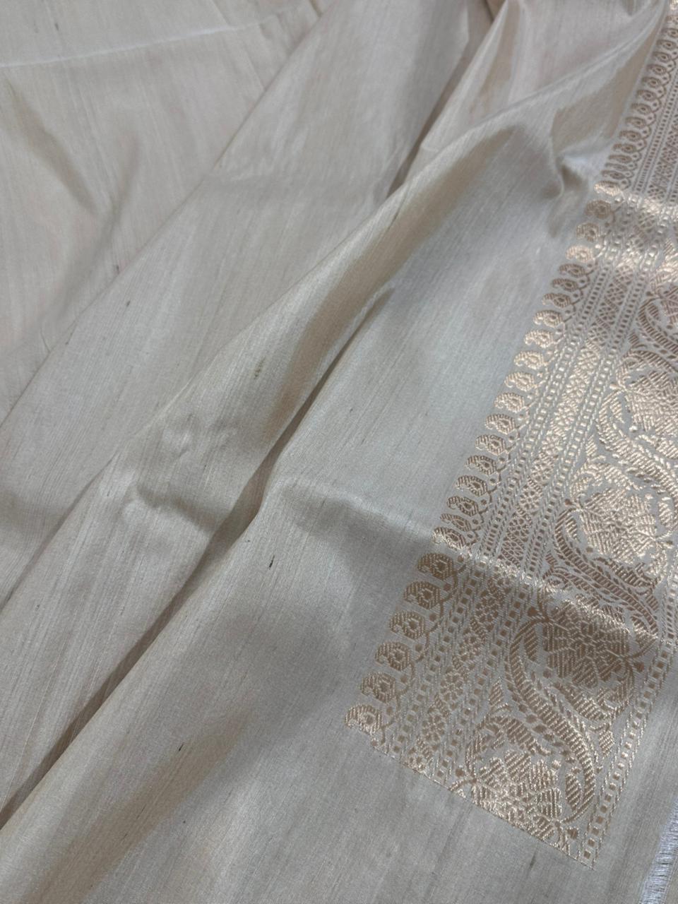 Pure Tussar Georgette Handwoven Banarasi Saree