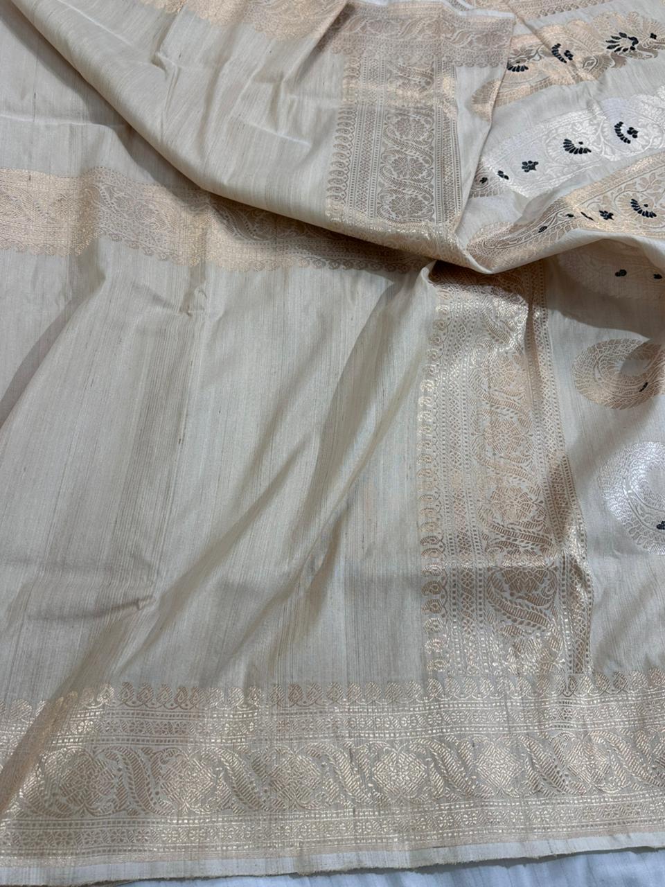 Pure Tussar Georgette Handwoven Banarasi Saree