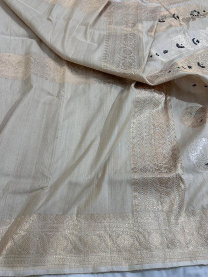 Pure Tussar Georgette Handwoven Banarasi Saree