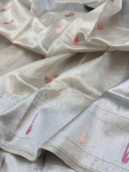 Silvar Pure Handwoven Banarasi Tissue Silk Saree